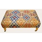 Large Kilim Samos Footstool